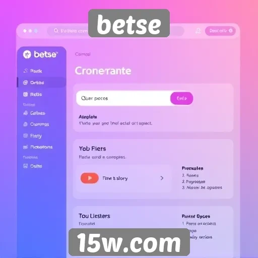 Interface do usuário e experiência de navegação no betse